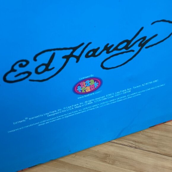 Ed Hardy x Lisa Frank Storage Chest Cardboard "lunchbox" NEW - Picture 10 of 16